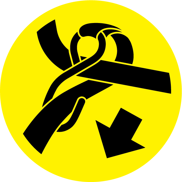 Cargo strap securement point symbol on light background