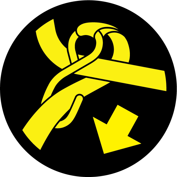 Cargo strap securement point symbol on dark background