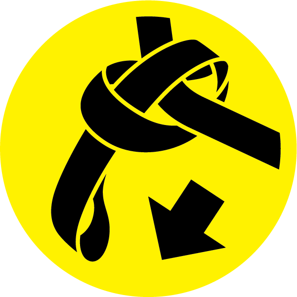Securement sling securement point symbol on light background