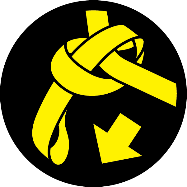 Securement sling securement point symbol on dark background