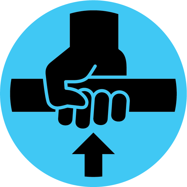 Sample of manual lifting point symbol on light background