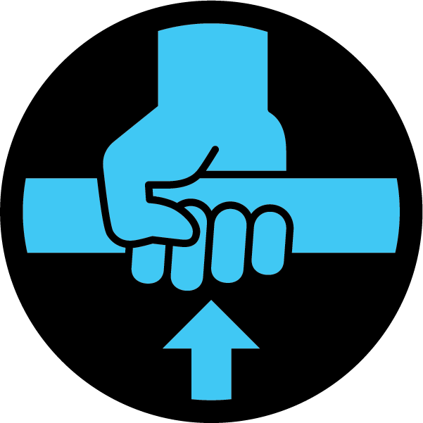 Sample of manual lifting point symbol on dark background
