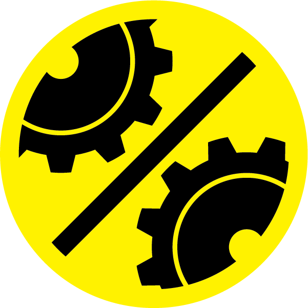 Sample disengagement of drive mechanism symbol on light background