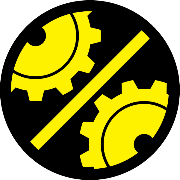 Sample disengagement of drive mechanism symbol on dark background