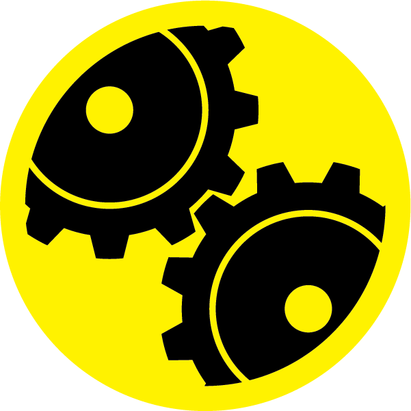 Sample engagement of drive mechanism symbol on light background
