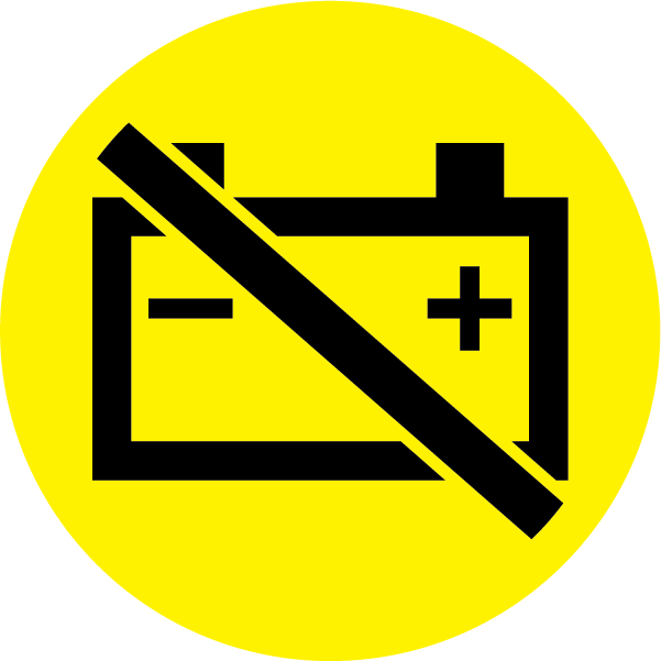 Symbol to indicate battery isolation switch on light background