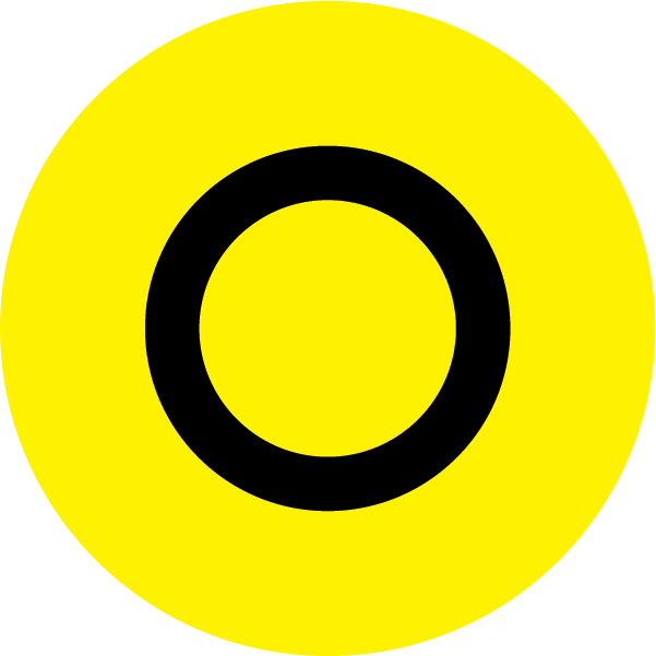 Symbol to indicate “off” status of the battery isolation switch on light background