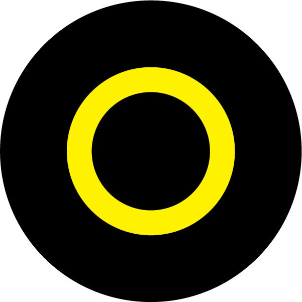 Symbol to indicate “off” status of the battery isolation switch on dark background