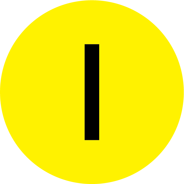 Symbol to indicate “on” status of the battery isolation switch on light background