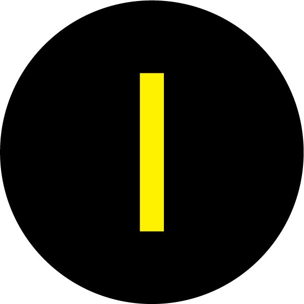 Symbol to indicate “on” status of the battery isolation switch on dark background