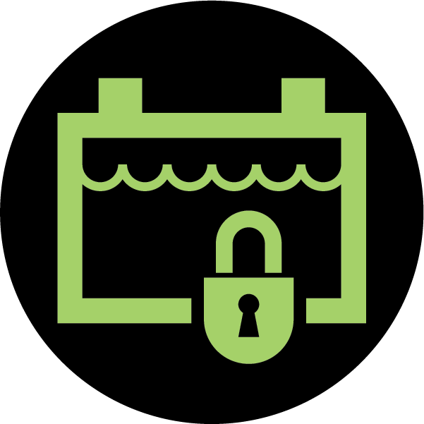 Symbol to indicate non-spillable battery on dark background