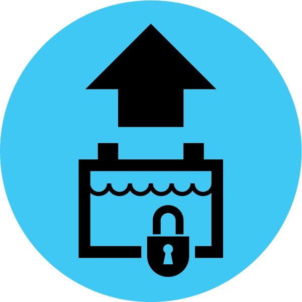 Symbol to indicate location of battery removal on light background