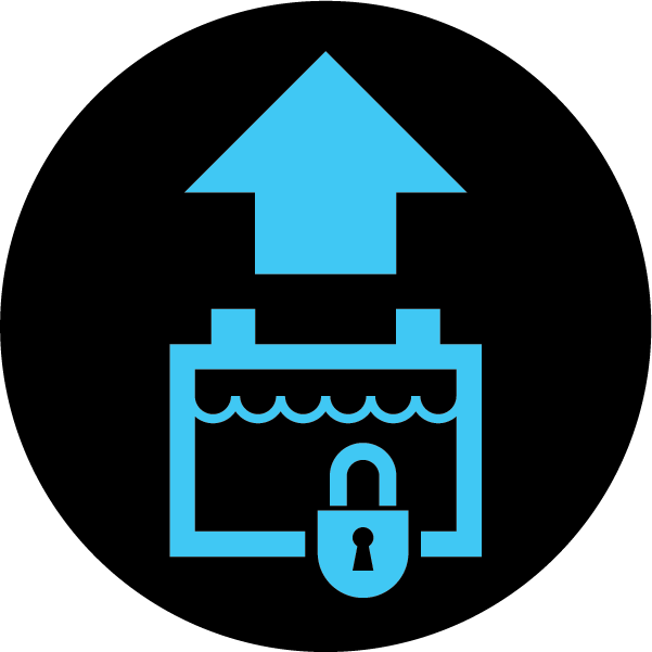 Symbol to indicate location of battery removal on dark background