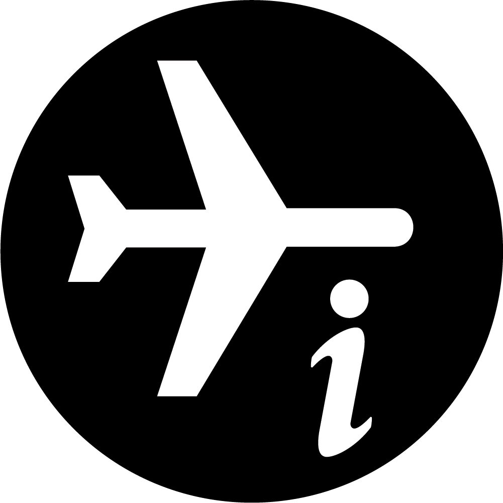 Symbol for air travel configuration card information black background
