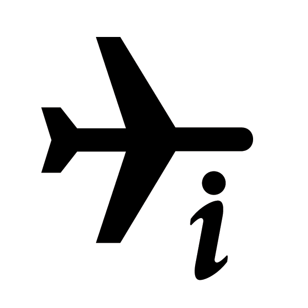 Symbol for air travel configuration card information white background